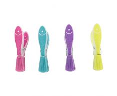 Je Cherche une IdÃ©e ME2275 Lot de 18 Pinces Ã Linge Poisson, Plastique, Multicolore, 4 x 1,6 x 8,6 cm