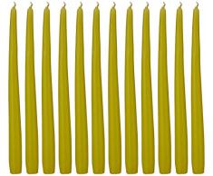 Cereria de Giorgio risthÃ² Bougies Coniques pour bougeoir, Cire, Vert Olive Clair, 2.2Â x 30Â cm, 12Â unitÃ©s