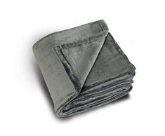 Linder 5047/92/841 Plaid Doux Polyester Gris Foncé 135 x 180 cm