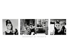 1art1 Diamants sur Canapé Midi Poster - Audrey Hepburn, Triptyque (91 x 30 cm)