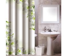 MSV 140798 Rideau de Douche Polyester + Plastique Polypropylène Sofaïa 180 x 200 x 0,1 cm - 12 anneaux inclus