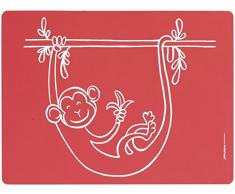 modern-twist MT 011588Â Baby Set de Table daffaires Singe, Silicone, Rouge, 40Â x 32Â x 1,12Â cm