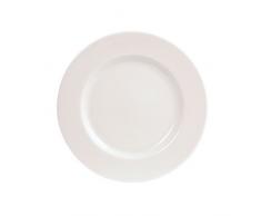 Fairmont and Main Set de 4 Assiettes Plates en Porcelaine vitrifiée Bord Plat Blanc 27 cm