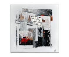 Arte Dal Mondo AS378X1 Composition Tableau Abstrait Peint Ã la Main sur Toile avec Chassis, Acrylique, Multicolore, 100 x 3,5 x 100 cm