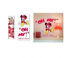 Crearreda 27004 Moderne Sticker Repositionnable Minnie Disney Taille L Vinyle Rouge 100 x 45 x 0,05 cm