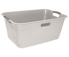 CURVER | Corbeille Ã Linge Nuance 42L, Ivoire, Laundry Hampers & Baskets, 59,8x38,8x25,8 cm