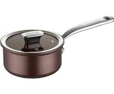 Zanussi Siena Aluminium 18Â cm Casserole avec Couvercle en Verre, Marron