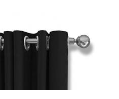 LIFA LIVING, Rideaux Occultants, Rideau Thermique Isolant, Rideaux Salon ou Chambre, Crochets ou Anneaux, 300 x 250 cm (Noir, Anneaux)