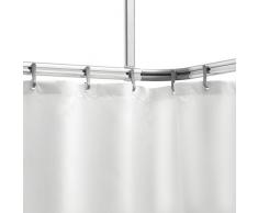Sealskin Easy Roll Ensemble Complet de Rideau de Douche, Support de Rideau de Douche Ã Monter Individuellement sur Mesure, Aluminium, Tapis ChromÃ©