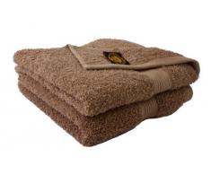 Gözze, lot de 2 serviettes de toilette marron, 50x100 cm , 100% coton, excellente qualité 550 g/m², moelleux et utra doux Standard 100