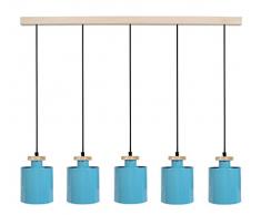 Tosel 21050 Lustre 5 Lumières, Acier, E27, 40 W, Ivoire, 90 x 90 cm