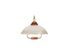 Tosel E1046 Suspension, Bois hÃªtre, Verre centrifugÃ©e, M&B PVC, E27, 100 W, Laiton