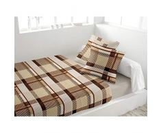 Soleil dOcre 242377 Montagne Parure de Drap Flanelle Chocolat 290 x 240 cm