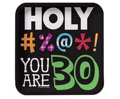 Creative convertir 8Â Fils Sainte Sait-on Vraiment 30e Anniversaire Assiettes Ã Dessert carrÃ©es, Papier, Holy Bleep 30th Birthday, Dessert