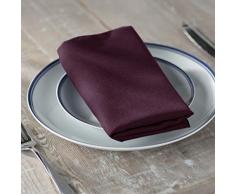 La Popeline de Lin Serviette de Table, Polyester, Polyester, Aubergine, 45.7 x 45.7 x 0.04 cm