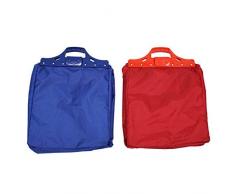 JVL réutilisable Chariot de Courses Sacs, Bleu/Rouge, Lot de 2