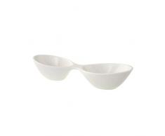 Villeroy & Boch Flow Coupelle double, 27 x 9 cm, Porcelaine Premium, Blanc