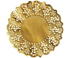 Garcia de Pou 100 unité Ronde napperons, 12 cm, Litos en métal, Doré, 12 x 30 x 30 cm