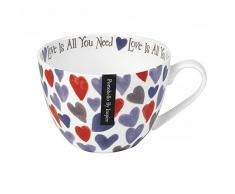 Portobello Wilmslow Tasse avec Message Kind and Happy, Porcelaine, Watercolour Hearts