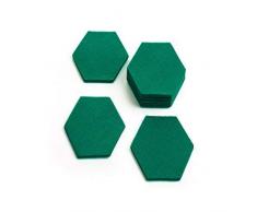 1buy3 Lot de 8 Dessous de Verre hexagonaux en Feutre Vert 5 mm dÃ©paisseur