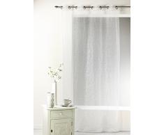 HomeMaison Voilage en Organza dÃ©vorÃ© et brodÃ©, 100% PolyesterÂ , Blanc