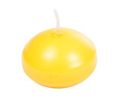 HOMEA 6BGD009JN Lot de 10 Bougies Flottantes Paraffine Jaune 8 x 8 x 13,5 cm