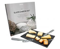 Nerthus FIH 360 Livre Cadeauâ¯: Set de Ardoise et Couverts de Fromage, Noir/Argent
