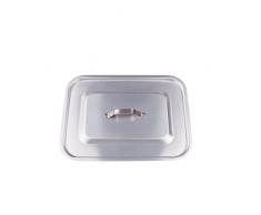 Pentole Agnelli Couvercle rectangulaire Plat à Angles arrondis, Aluminium, Argenté 35x26 cm Argent