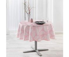 NAPPE RONDE (0) 180 CM POLYESTER IMPRIME LIFETTE ROSE