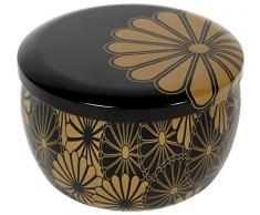 Le Chat 1232724 01232724 Bougie dans boîte métal-Paraffine colorée Noire parfumée mûre gourmande, 7 x 7 x 5 cm