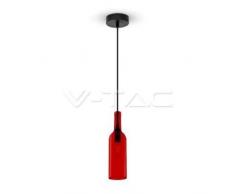 V-TAC SKU.3769 Suspension BOUTEILLE Ampoule E14 ROUGE VT-7558, Plastique,et autre materiaux, Hauteur x Largeur x Profondeur : 72 mm x 280 mm x 1050 mm