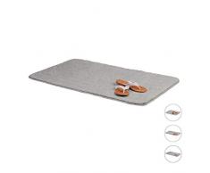 Relaxdays Tapis de Bain Gris Salle de Bain Tapis 60x100 cm antidÃ©rapant Tapis de Bain Gris Anthracite Lavable, Gris