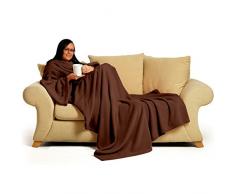 Snug Rug Deluxe La couverture en polaire avec manches pour adulte, 152,4 x 213,4 cm Chocolat