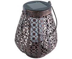 AIC - International 35625 Lanterne Casablanca, Métal, Bronze Rouille, 13 x 13 x 18 cm