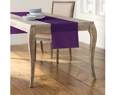 La Lin Popeline de Polyester Chemin de Table, Polyester, Violet, 35.56 x 274.3 x 0.04 cm