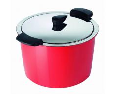 KUHN RIKON 30713 ustensile de cuisine thermique HOTPAN cocotte à servir rouge 5L/22cm, cuisson à la vapeur, maintien au chaud, économie dénergie