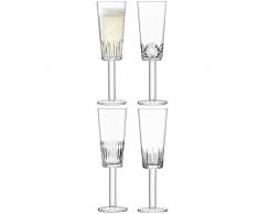 LSA International des Tatras FlÃ»te Ã Champagne 250Â ML Transparent/Assortiment des Coupes X 4, Clair, Lot de 4