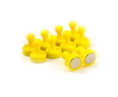 Magnet Expert Haute puissance jaune Quille Aimant - Bureau et réfrigérateur (19mm de diamètre x 25 mm de haut) (paquet de 10)