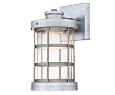 Westinghouse Lighting 6347840 63478 Luminaire mural dextérieur à LED à intensité variable à une lampe, finition acier galvanisé avec verre granuleux clair, 12 W