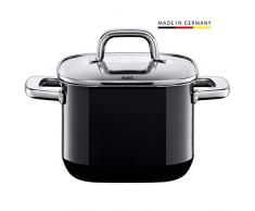 Silit 2102295051 Faitout Haut avec Couvercle, Ãmail, Noir, 24 cm