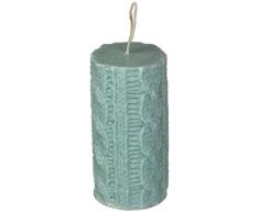 Bougies dAurora Elsa Cierge avec Finition à Tricoter, Cire, Bleu, 7 x 7 x 13 cm