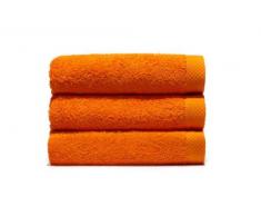 Home Basic - Lot 3 Serviettes Eponge, 33x50 cm Serviette invité, 50x100 e Maxi Drap de Bain 100x150 cm, Couleur Orange
