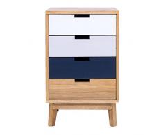 Mobili Rebecca® Chest of Drawers Bedside Table 4 Drawers Brown Contemporary Design Sitting Room Entrance (Cod. RE4996)