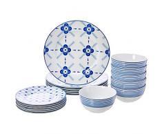 AmazonBasics Service de table 18Â piÃ¨ces - Cottage, pour 6Â personnes