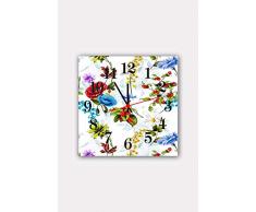 Bonamaison Horloge Murale en MDF, Multicolore, 30 x 30 cm