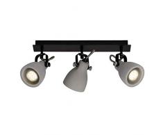 Brilliant 63830/96 Plafonnier, Metal/Ciment, Noir/Gris