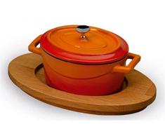 Agnelli Plateau Ovale Faitouts pour Mini Cocotte, en Bois, Naturel