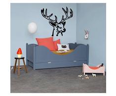TATOUTEX Stickers Tête de Cerf - Gris Clair, L 89cm x H 80cm