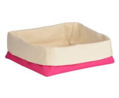 Premier Housewares 1901102 Panier à Pain en Polyester/Coton Crème/Rose