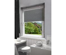 Promo Store plissÃ©/Store avec Supports de Serrage/â Fix, sans perÃ§age, falstore [Taille au Choix], Polyester, Gris Clair, 100x130 [BxH]